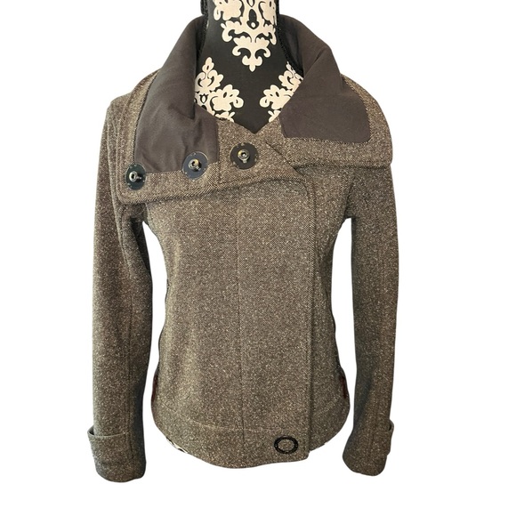 Lululemon Stylish Brown Peacoat with Button Details - Picture 1 of 9